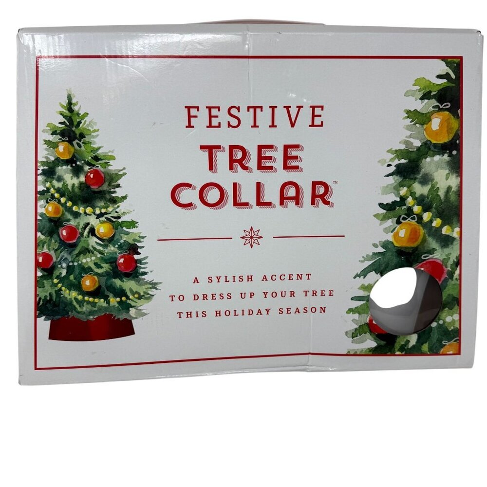 Festive Red Velvet Tree Collar Christmas Holiday Decor Classic Lux